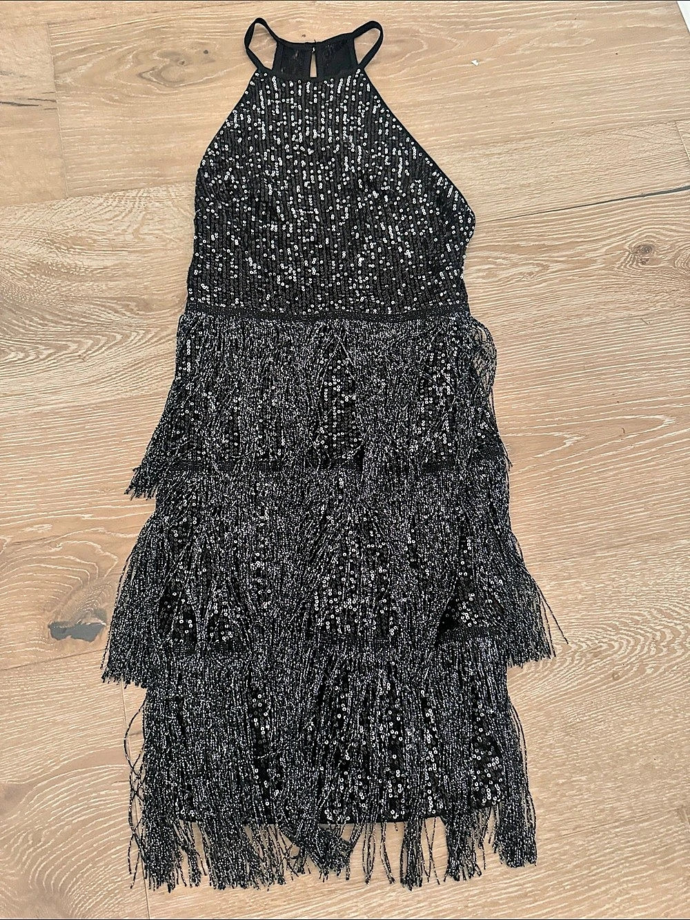 SHEIN Women's Sequin Fringe Halter Mini Dress Sequin Size XS Like New